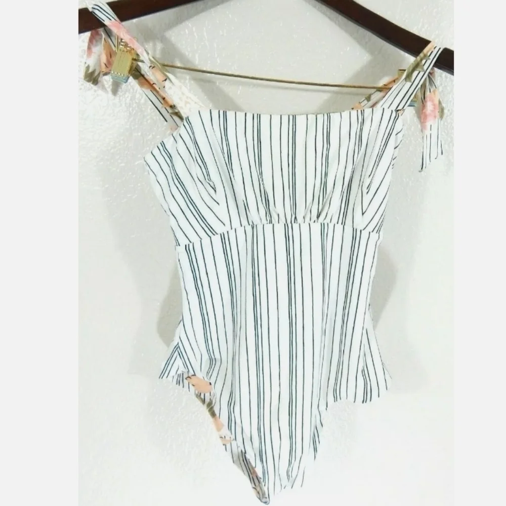 Zulu & Zephyr Reversible Floral Stripe Bathing Suit One Piece